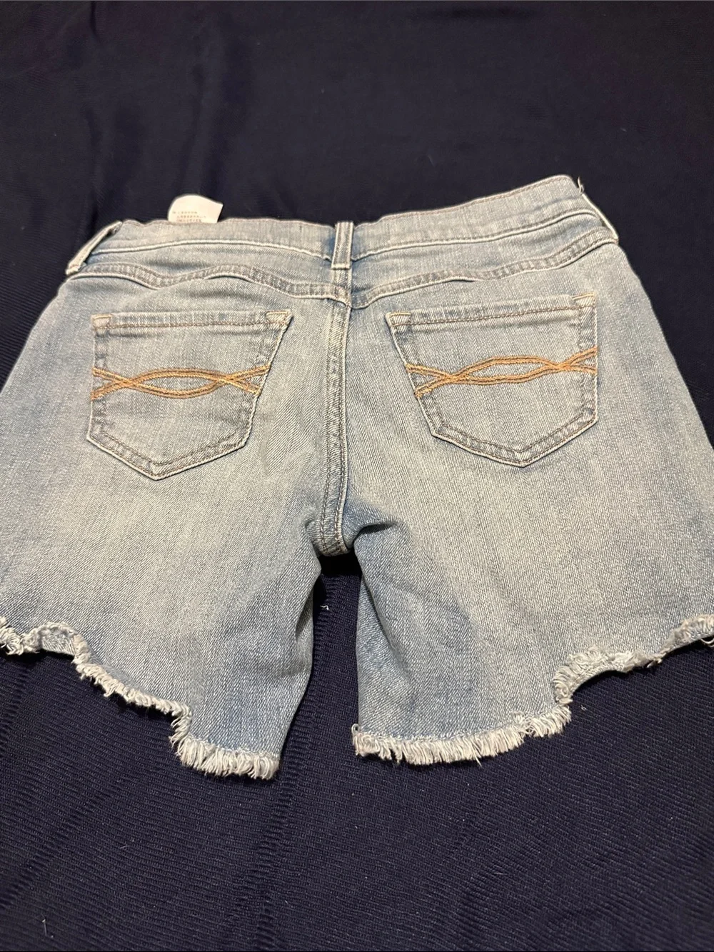 Abercrombie & Fitch Light Blue Distressed Sequin Denim Shorts
